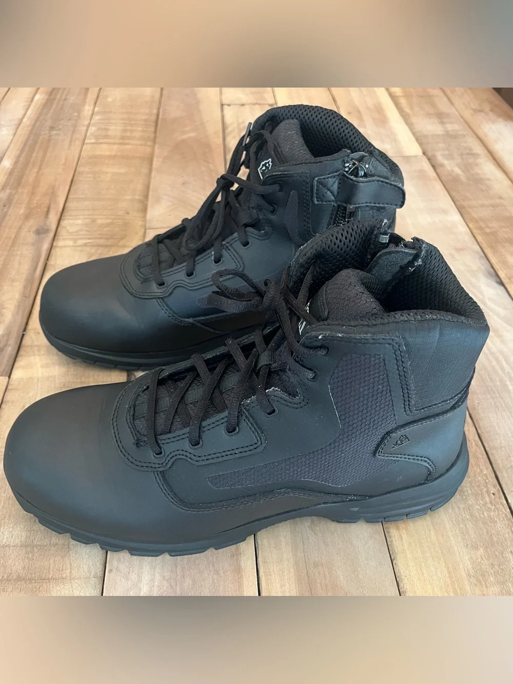 Rocky RKD0104 Cadet 6”  Black Leather Lace-Up Tactical Boots W Side Zip Size 13W
